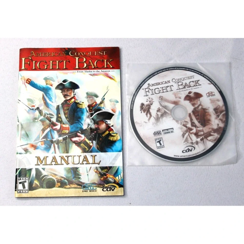 American Conquest FIGHT BACK 2003‎ PC CD-ROM Game Strategy Warfare Game & Manual
